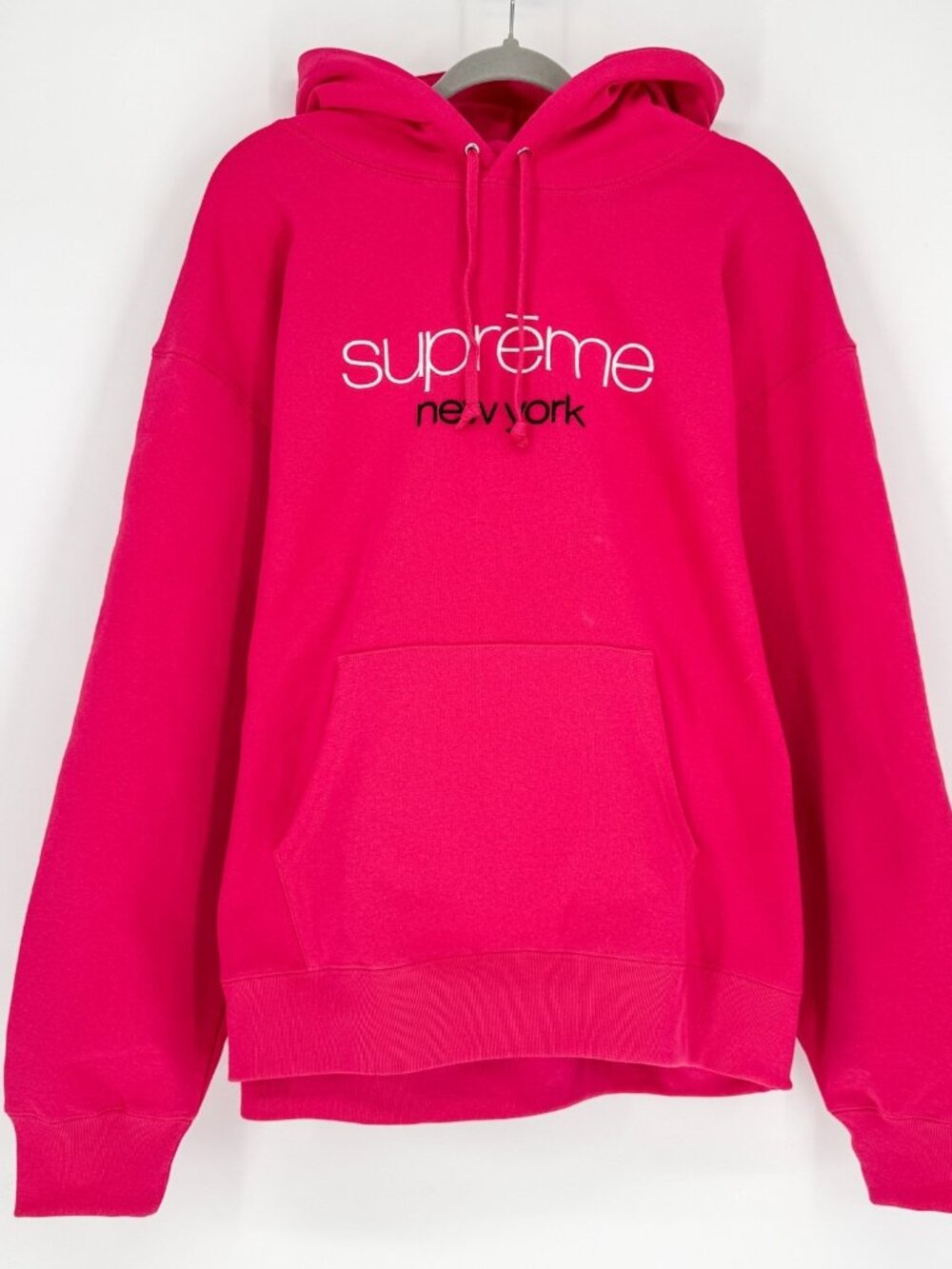 Supreme Classic Logo Hooded‎ Sweatshirt Bright Fuchsia Mens XL